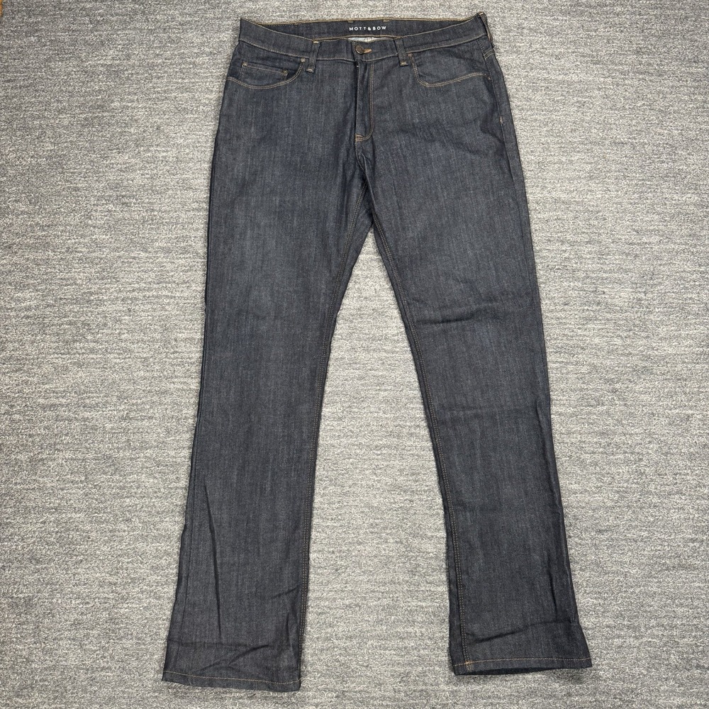 Mott & Bow Jeans Mens 36x34 Slim Straight Dark Wash Slim Stretch Denim Hipster
